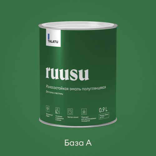 Эмаль для пола и лестниц полуглянцевая TALATU RUUSU БАЗА A 0,9 л, картинка