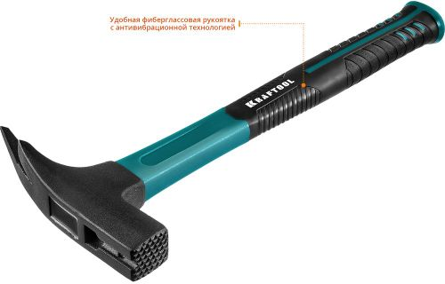 Молоток кровельщика KRAFTOOL с фиберглассовой рукояткой 600 г, фото