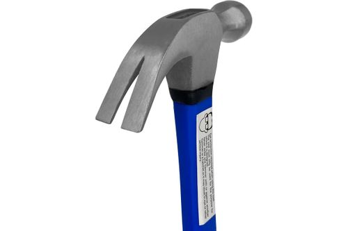 Молоток-гвоздодер VERTEXTOOLS 450 г, фибергласовая обрезиненная рукоятка 10-25-450, фотография