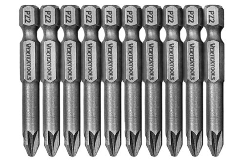 Набор бит PZ2х50 10 шт VERTEXTOOLS БТ-PZ2-50, крупный план