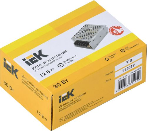 Драйвер для светодиодной ленты IEK LSP1-030-12-20-33-PRO 30 Вт 12 В 1x2,5 А IP20, картинка