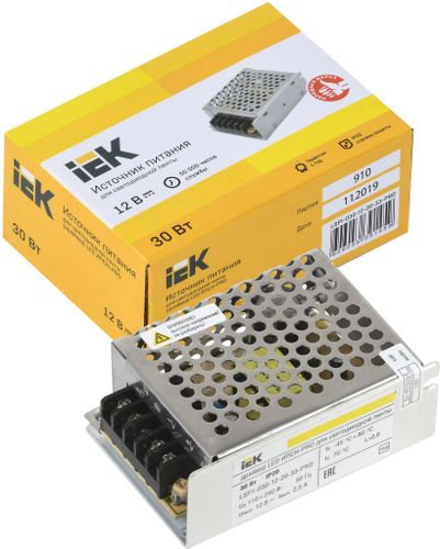 Драйвер для светодиодной ленты IEK LSP1-030-12-20-33-PRO 30 Вт 12 В 1x2,5 А IP20, изображение