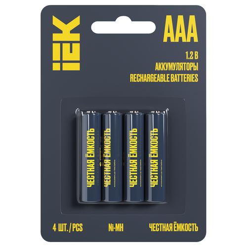Аккумулятор GREEN Ni-MH AAA 1100мАч (4 шт/блистер) IEK, изображение