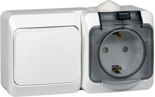 Комбинированный блок 2 поста 1 клавиша Schneider Electric ETUDE BPA16-241B белый, фотография