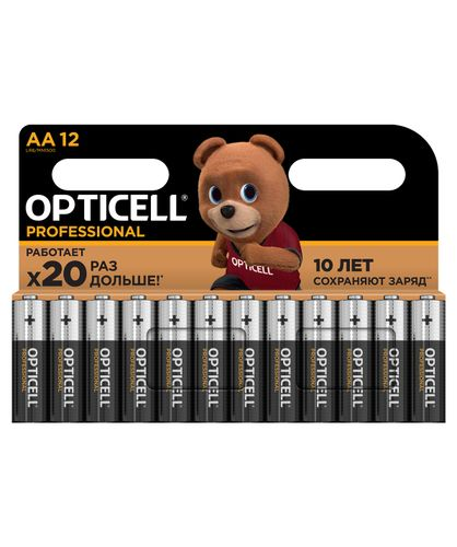 Батарейки алкалиновые 12AA/LR6 Professional Opticell, вид