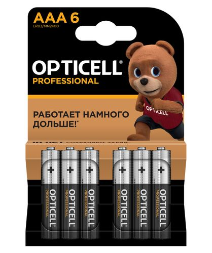 Батарейки алкалиновые 6AAA/LR03 Professional Opticell, изображение