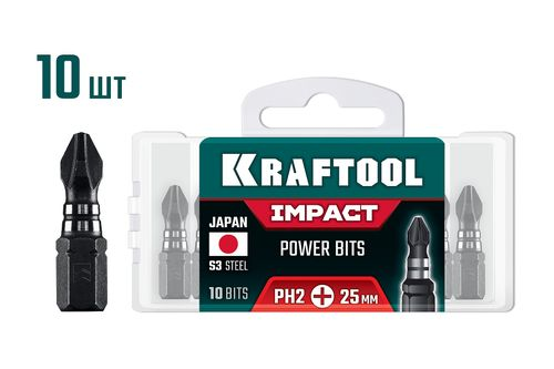 Биты KRAFTOOL 26191-2-25-s10, крупный план