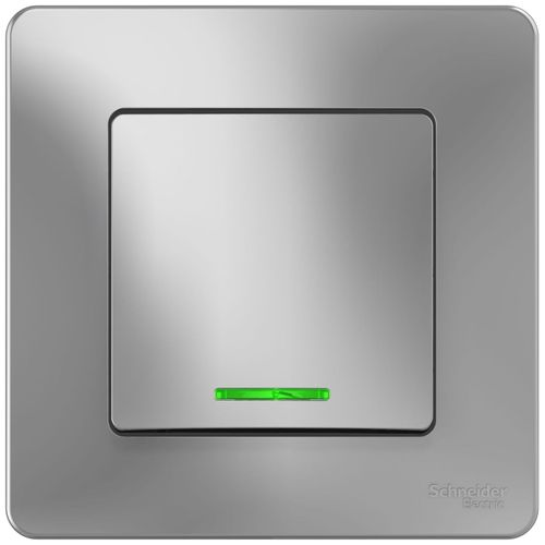Выключатель 1-клавишный Schneider Electric BLANCA BLNVS010113 алюминий, картинка