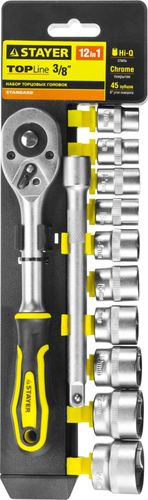 Набор торцевых головок Stayer 12 шт 10-24 3/8", картинка