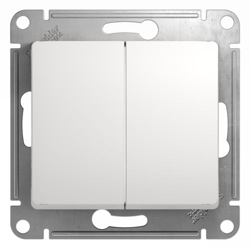 Выключатель 2-клавишный Schneider Electric GLOSSА GSL000151 белый, изображение