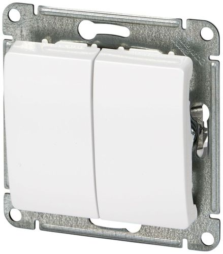 Выключатель 2-клавишный Schneider Electric GLOSSА GSL000151 белый, детальное фото