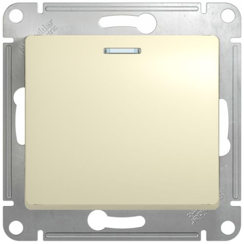 Выключатель 1-клавишный Schneider Electric GLOSSА GSL000213 кремовый, фото