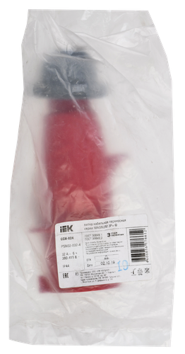 Вилка сетевая IEK 380 В 32 А красная, детальное фото
