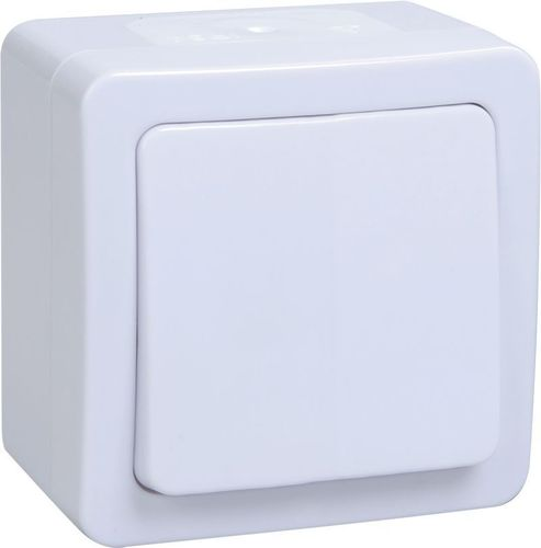 Выключатель 1-клавишный IEK ГЕРМЕС PLUS EVMP12-K01-10-54-EC белый, фотография