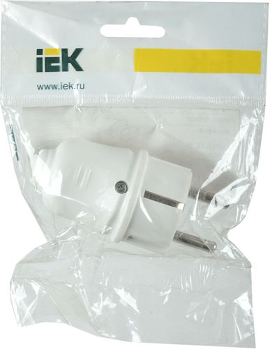 Вилка сетевая IEK ВПп10-01-Ст 200 В 16 А белая, детальное фото