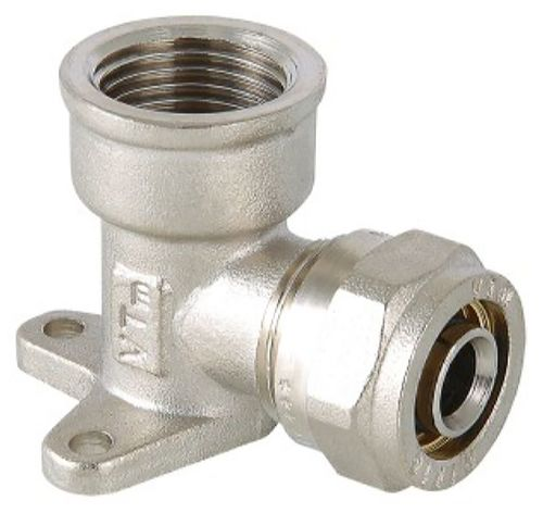 Угольник с креплением латунь никелированный VALTEC 1/2" х 20 мм, фотография