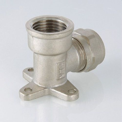 Угольник с креплением латунь никелированный VALTEC 1/2" х 20 мм, фото