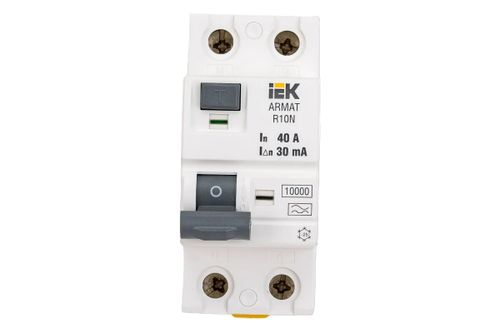 Выключатель дифференциального тока IEK ARMAT R10N 2P 40А 30мА тип AC, картинка