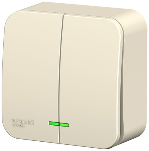 Выключатель 2-клавишный Schneider Electric BLANCA BLNVA105112 молочный, картинка