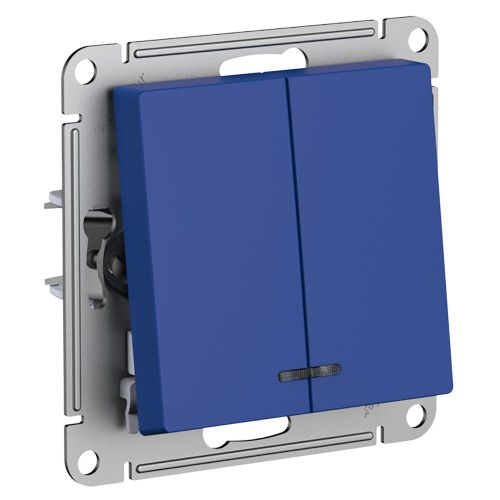 Выключатель 2-клавишный Systeme Electric Atlas Design 1712729 аквамарин, картинка