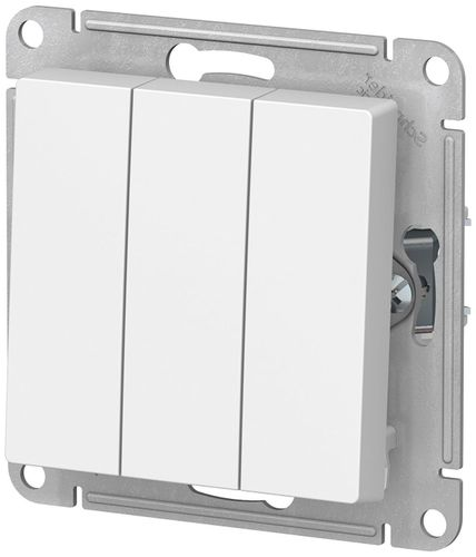 Выключатель 3-клавишный Schneider Electric Atlas Design белый, фото