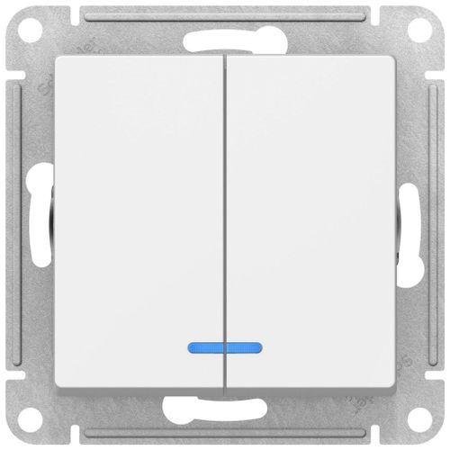 Выключатель 2-клавишный Schneider Electric Atlas Design ATN000153 белый, картинка