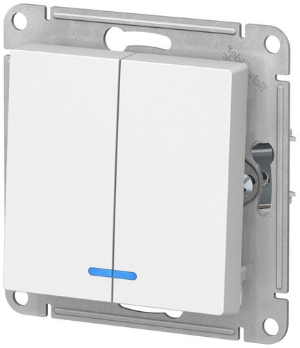 Выключатель 2-клавишный Schneider Electric Atlas Design ATN000153 белый, вид