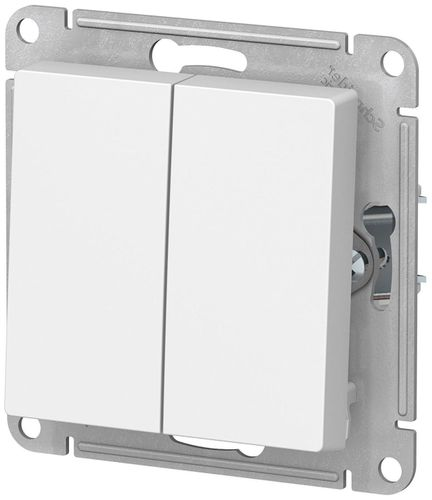 Выключатель 2-клавишный Schneider Electric Atlas Design белый, изображение