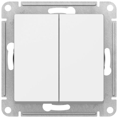 Выключатель 2-клавишный Schneider Electric Atlas Design белый, изображение