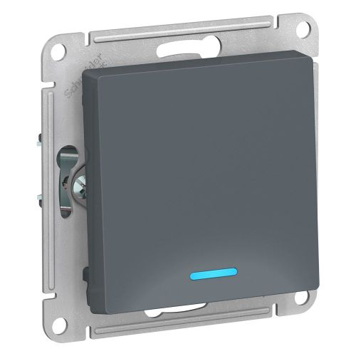 Выключатель 1-клавишный Systeme Electric Atlas Design 1240399 грифель, изображение