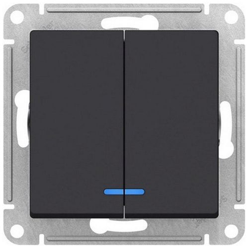 Выключатель 2-клавишный Schneider Electric Atlas Design ATN001053 карбон, картинка