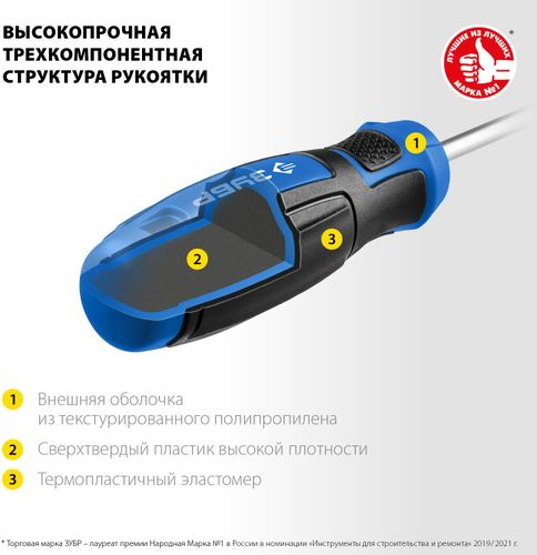 Отвёртка переставная ЗУБР ph2/sl6, вид