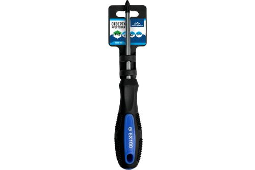 Крестовая отвертка VERTEXTOOLS 6x100, ph2 0050-100, крупный план