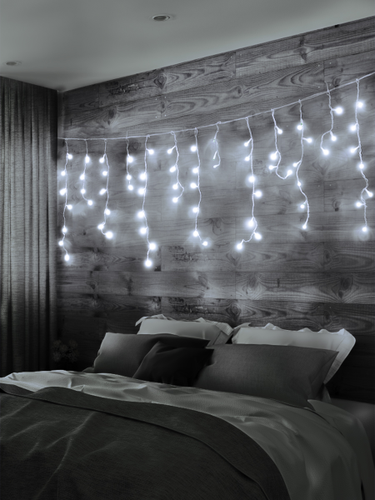 Гирлянда бахрома SH LIGHTS 80 LED белый 2х0,5 м, фото