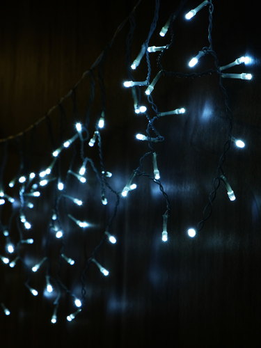 Гирлянда бахрома SH LIGHTS 80 LED белый 2х0,5 м, изображение