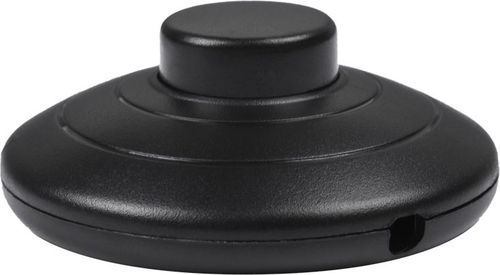 Выключатель-кнопка 250V 2А ON-OFF черный (напольный - для лампы) REXANT, крупный план
