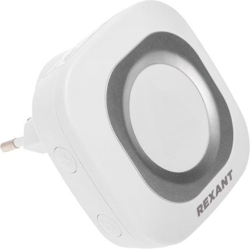 Беспроводной дверной звонок в розетку c (белый/серый) REXANT, изображение