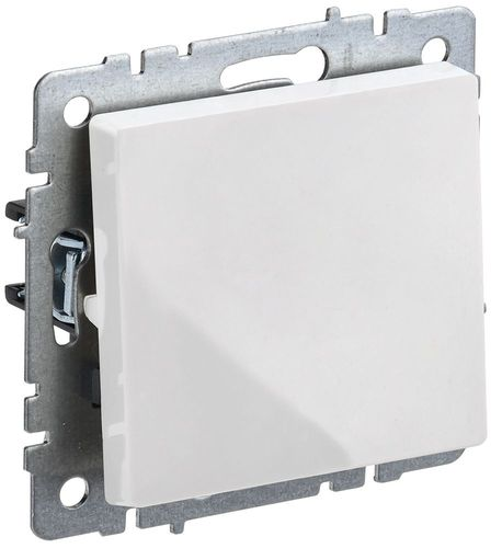 Выключатель 1-клавишный IEK BRITE BR-V12-0-10-K01 белый, крупный план