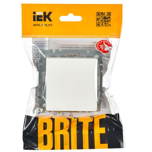 Выключатель 1-клавишный IEK BRITE BR-V12-0-10-K01 белый, картинка