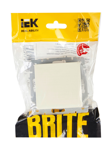 Выключатель 1-клавишный IEK BRITE BR-V10-0-10-K10 бежевый, фото