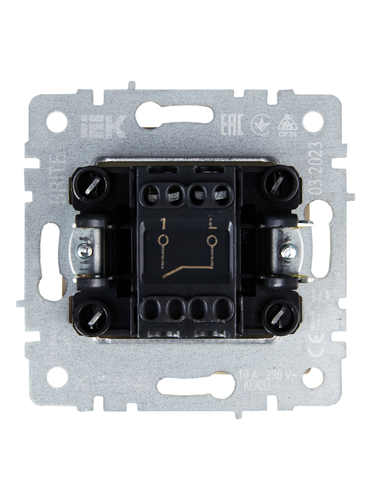 Выключатель 1-клавишный IEK BRITE BR-V10-0-10-K10 бежевый, крупный план