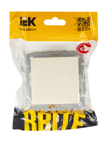 Выключатель 1-клавишный IEK BRITE BR-V14-0-10-K10 бежевый, детальное фото