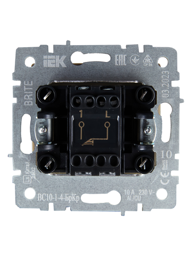 Выключатель 1-клавишный IEK BRITE BR-V14-0-10-K10 бежевый, картинка