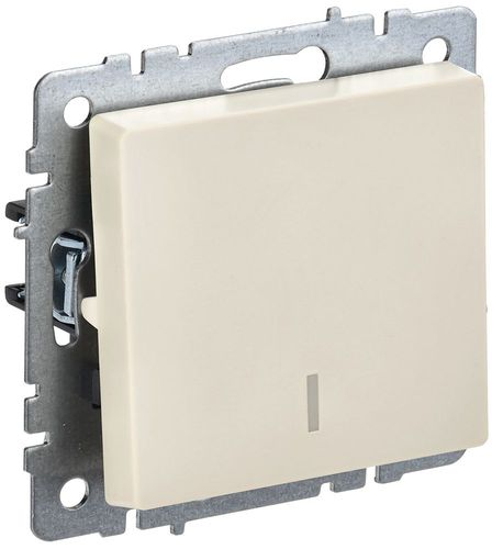 Выключатель 2-клавишный IEK BRITE BR-V10-1-10-K10 бежевый, картинка