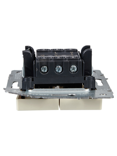 Выключатель 2-клавишный IEK BRITE BR-V22-0-10-K10 бежевый, крупный план