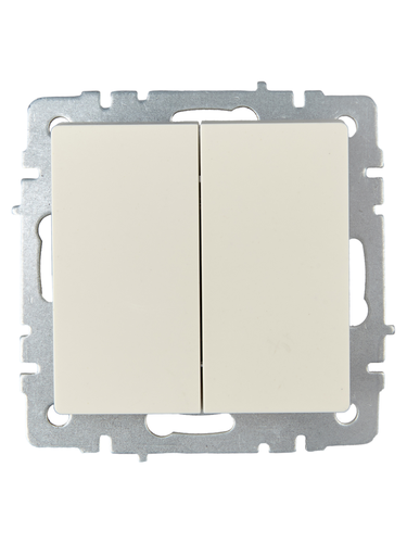 Выключатель 2-клавишный IEK BRITE BR-V22-0-10-K10 бежевый, изображение