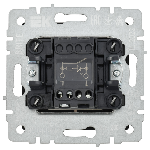 Выключатель 2-клавишный IEK BRITE BR-V10-1-10-K35 маренго, картинка