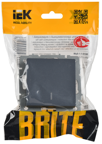 Выключатель 2-клавишный IEK BRITE BR-V10-1-10-K35 маренго, детальное фото