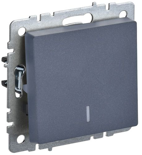 Выключатель 2-клавишный IEK BRITE BR-V10-1-10-K35 маренго, изображение