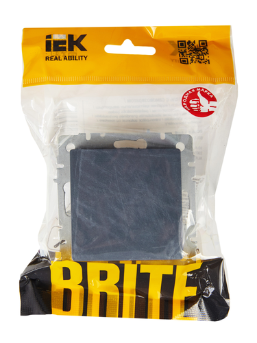 Выключатель 1-клавишный IEK BRITE BR-V14-0-10-K35 маренго, изображение